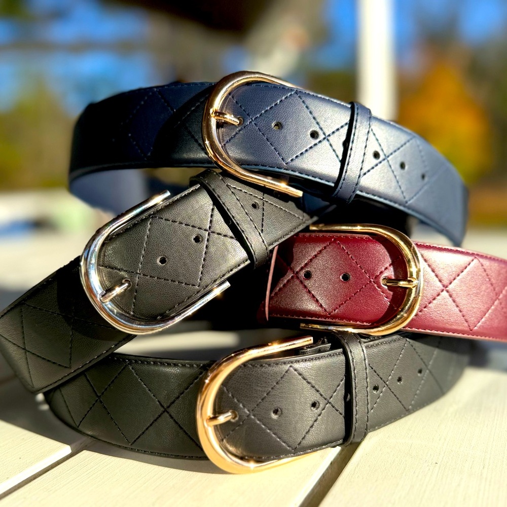 Quilted Leather Belt (2”)